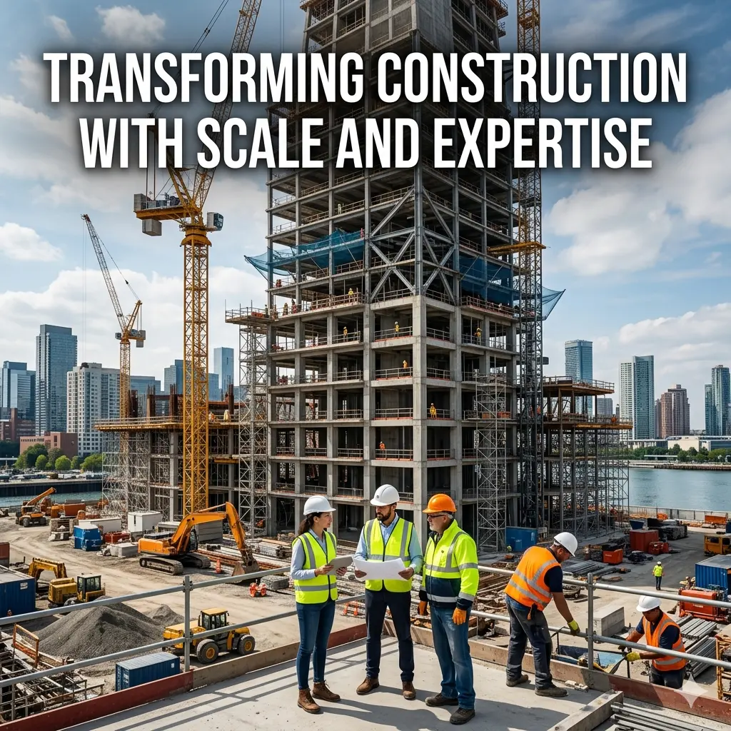 Modern construction industry site showing large-scale infrastructure development and expertise-driven building work by MNM Enterprises
